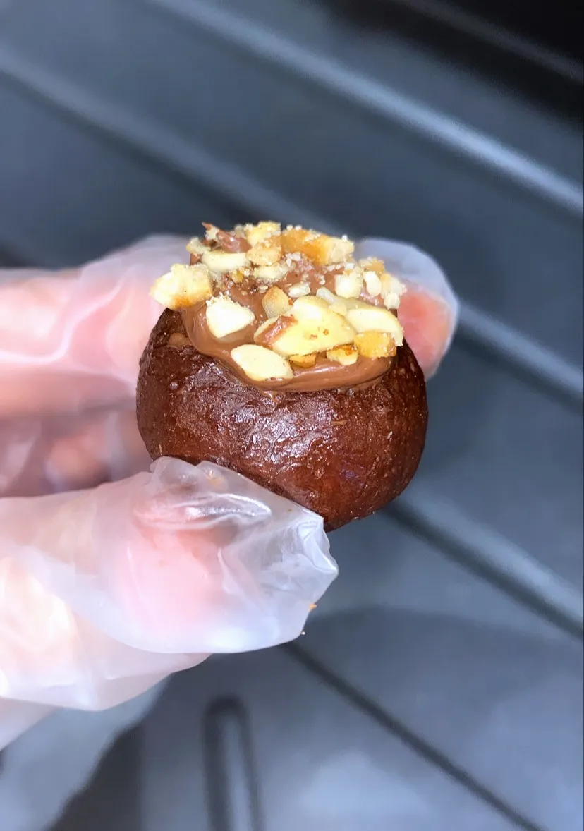 A single Protein Bake held up close